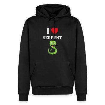 Humour petit serpent - Sweat à capuche Premium bio Homme - noir - Devant - Nico (187cm)