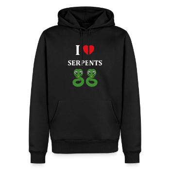 Humour petit serpent - Sweat à capuche Premium bio Homme - noir - Devant - Nico (187cm)