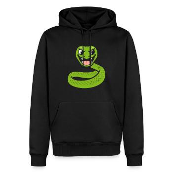 Humour petit serpent - Sweat à capuche Premium bio Homme - noir - Devant - Nico (187cm)