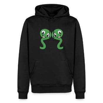Humour petit serpent - Sweat à capuche Premium bio Homme - noir - Devant - Nico (187cm)