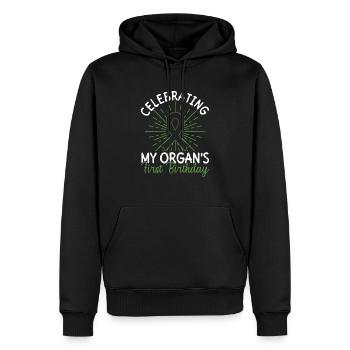 Organ 1 Jahr Transplantation Organspende - Männer Premium Bio Hoodie - Schwarz - Vorne - Nico (187cm)