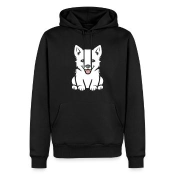 Humor kleiner Husky - Männer Premium Bio Hoodie - Schwarz - Vorne - Nico (187cm)