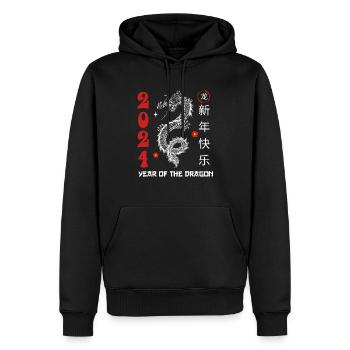 2024 Dragon Celebration - Happy Chinese New Year T - Men’s Premium Organic Hoodie - black - Front - Nico (187cm)