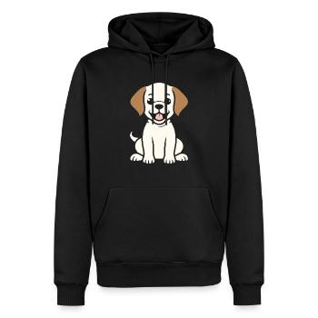 Kleiner Hund Humor Labrador - Männer Premium Bio Hoodie - Schwarz - Vorne - Nico (187cm)