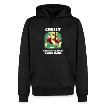 Christ Gleich1 Aufs Maul - Männer Premium Bio Hoodie - Schwarz - Vorne - Nico (187cm)