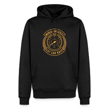 La course de voitures de circuit est un cadeau de coureur de droit de l’homme - Sweat à capuche Premium bio Homme - noir - Devant - Nico (187cm)