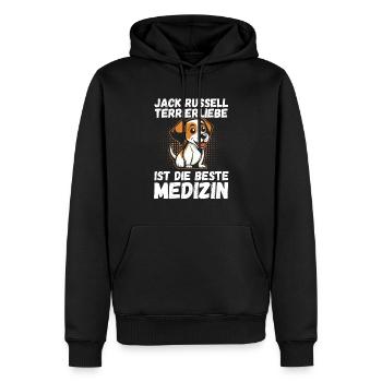 Hund Jacke Russell - Männer Premium Bio Hoodie - Schwarz - Vorne - Nico (187cm)