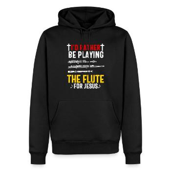 Flûtiste Chrétien Femmes Filles Hommes Flûtiste - Sweat à capuche Premium bio Homme - noir - Devant - Nico (187cm)