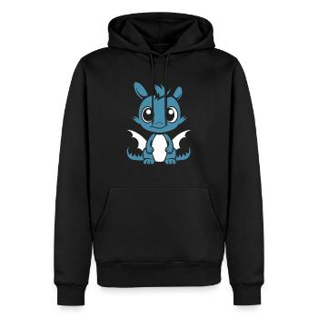 Bébé dragon - Sweat à capuche Premium bio Homme - noir - Devant - Nico (187cm)