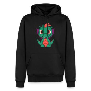 Bébé dragon - Sweat à capuche Premium bio Homme - noir - Devant - Nico (187cm)