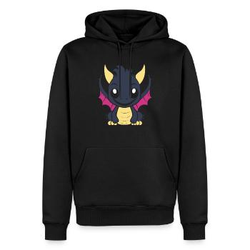 Bébé dragon - Sweat à capuche Premium bio Homme - noir - Devant - Nico (187cm)