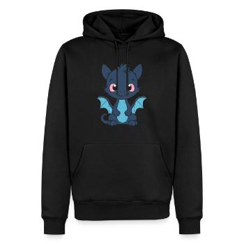 Bébé dragon - Sweat à capuche Premium bio Homme - noir - Devant - Nico (187cm)