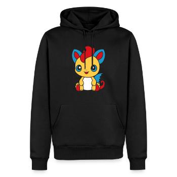 Bébé dragon - Sweat à capuche Premium bio Homme - noir - Devant - Nico (187cm)