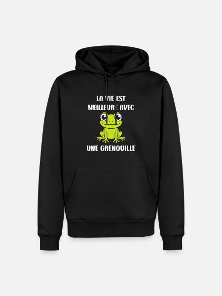 Petite grenouille - Sweat à capuche Premium bio Homme - noir