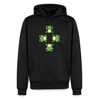 Kleiner Frosch - Männer Premium Bio Hoodie - Schwarz - Vorne - Nico (187cm)