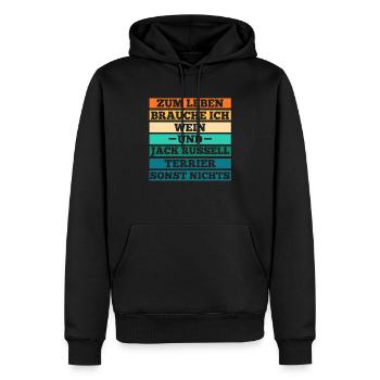 Wein Hund Jacke Russell - Männer Premium Bio Hoodie - Schwarz - Vorne - Nico (187cm)