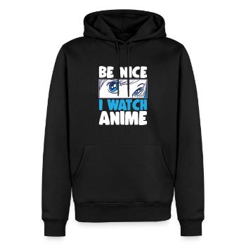Sois gentil Je regarde Anime Japonais Anime Manga Otaku - Sweat à capuche Premium bio Homme - noir - Devant - Nico (187cm)