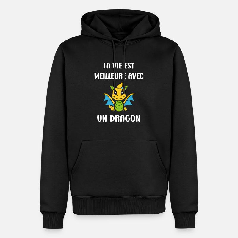 Bébé dragon - Sweat à capuche Premium bio Homme - noir