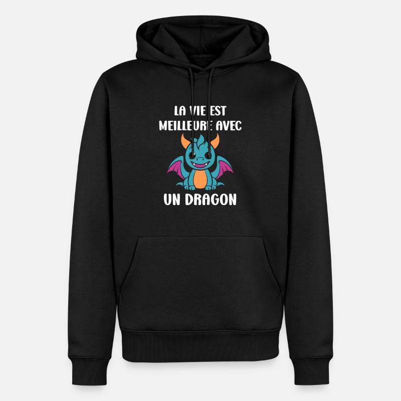 Bébé dragon - Sweat à capuche Premium bio Homme - noir