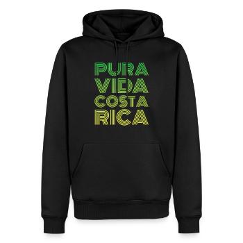 Pura Vida Costa Rica - Sweat à capuche Premium bio Homme - noir - Devant - Nico (187cm)