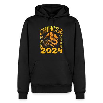 2024 Year of the Dragon - Men’s Premium Organic Hoodie - black - Front - Nico (187cm)