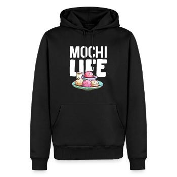 Mochi Japanischer Reiskuchen Süßigkeiten Snack Süßes Mochi - Männer Premium Bio Hoodie - Schwarz - Vorne - Nico (187cm)