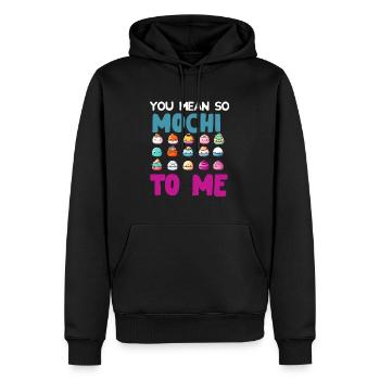 Mochi Japanischer Reiskuchen Süßigkeiten Snack Süßes Mochi - Männer Premium Bio Hoodie - Schwarz - Vorne - Nico (187cm)