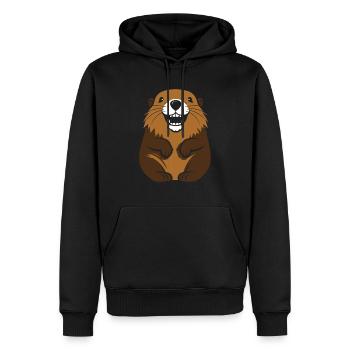 Simple Marmotte - Sweat à capuche Premium bio Homme - noir - Devant - Nico (187cm)