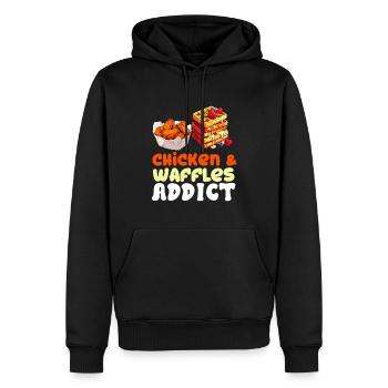 Hühnchen und Waffeln Gebratene Hähnchenflügel Liebhaber - Männer Premium Bio Hoodie - Schwarz - Vorne - Nico (187cm)