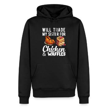 Hühnchen und Waffeln Gebratene Hähnchenflügel Liebhaber - Männer Premium Bio Hoodie - Schwarz - Vorne - Nico (187cm)