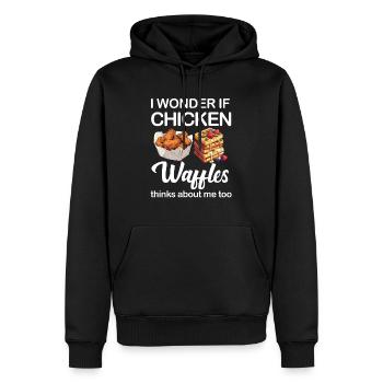 Chicken and Waffles Fried Chicken Wings Lover - Men’s Premium Organic Hoodie - black - Front - Nico (187cm)