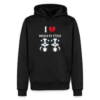 Humour Mouffette - Sweat à capuche Premium bio Homme - noir - Devant - Nico (187cm)