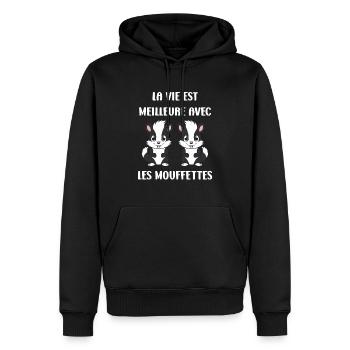 Humour Mouffette - Sweat à capuche Premium bio Homme - noir - Devant - Nico (187cm)