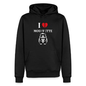 Humour Mouffette - Sweat à capuche Premium bio Homme - noir - Devant - Nico (187cm)