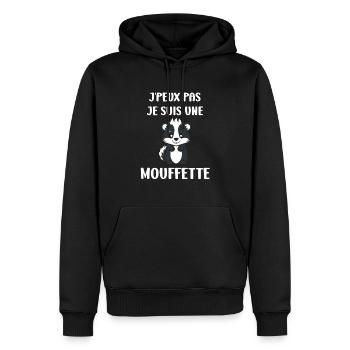 Humour Mouffette - Sweat à capuche Premium bio Homme - noir - Devant - Nico (187cm)
