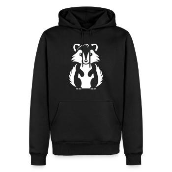 Humour Mouffette - Sweat à capuche Premium bio Homme - noir - Devant - Nico (187cm)