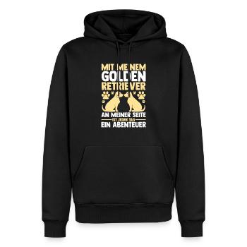 Dog Golden Retriever - Men’s Premium Organic Hoodie - black - Front - Nico (187cm)