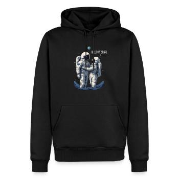 Verliebtes Astronautenpaar - Männer Premium Bio Hoodie - Schwarz - Vorne - Nico (187cm)