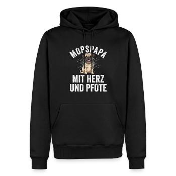 Dog Mop Dad Dog Dad Pug - Men’s Premium Organic Hoodie - black - Front - Nico (187cm)