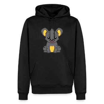 Hyäne - Männer Premium Bio Hoodie - Schwarz - Vorne - Nico (187cm)