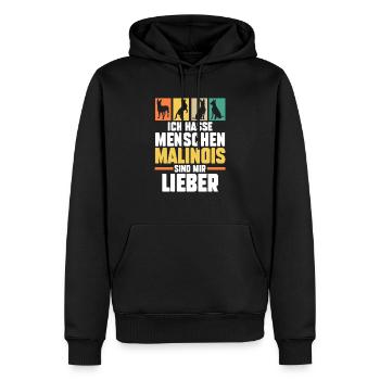 Belgischer Schäferhund Hund Malinois - Männer Premium Bio Hoodie - Schwarz - Vorne - Nico (187cm)