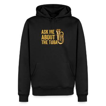 Joueur de tuba hommes femmes fanfare tubiste en laiton - Sweat à capuche Premium bio Homme - noir - Devant - Nico (187cm)