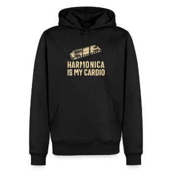 Mundharmonikaspieler für Männer Frauen Lustiger Harmoniker - Männer Premium Bio Hoodie - Schwarz - Vorne - Nico (187cm)