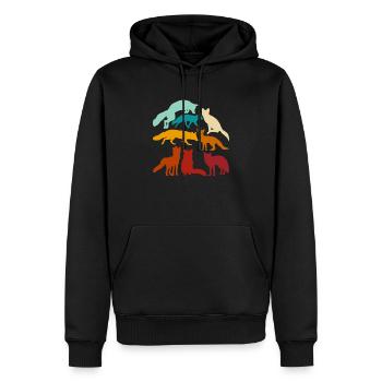 Cadeaux amusants pour les amoureux du renard - Sweat à capuche Premium bio Homme - noir - Devant - Nico (187cm)