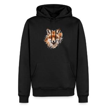 Cadeaux amusants pour les amoureux du renard - Sweat à capuche Premium bio Homme - noir - Devant - Nico (187cm)