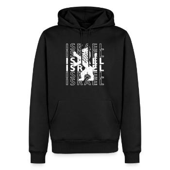 Löwe Israel IDF Jewish Judah Wappen Retro - Männer Premium Bio Hoodie - Schwarz - Vorne - Nico (187cm)
