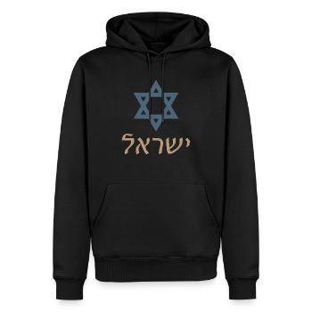 Étoile de David Israël Tsahal Juda juif hébreu - Sweat à capuche Premium bio Homme - noir - Devant - Nico (187cm)