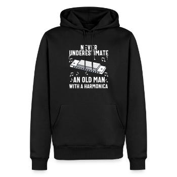 Mundharmonikaspieler für Männer Frauen Lustiger Harmoniker - Männer Premium Bio Hoodie - Schwarz - Vorne - Nico (187cm)