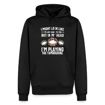 Tamburin für Männer Frauen Lustiger Tamburinspieler - Männer Premium Bio Hoodie - Schwarz - Vorne - Nico (187cm)
