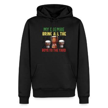 Djembé Pour L’Afrique Joueur De Tambour Jembe Musique Hommes Papa - Sweat à capuche Premium bio Homme - noir - Devant - Nico (187cm)